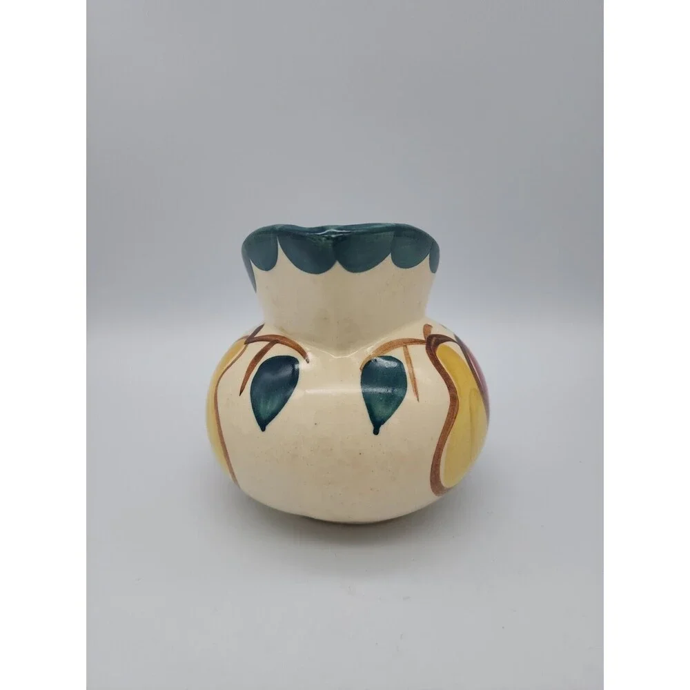 Puritan Slip Ware Pottery Apple & Pear Water Creamer Pitcher Vintage
